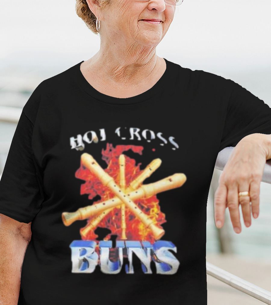 HOT CROSS BUNS Recorders Flame Crossed T-Shirt