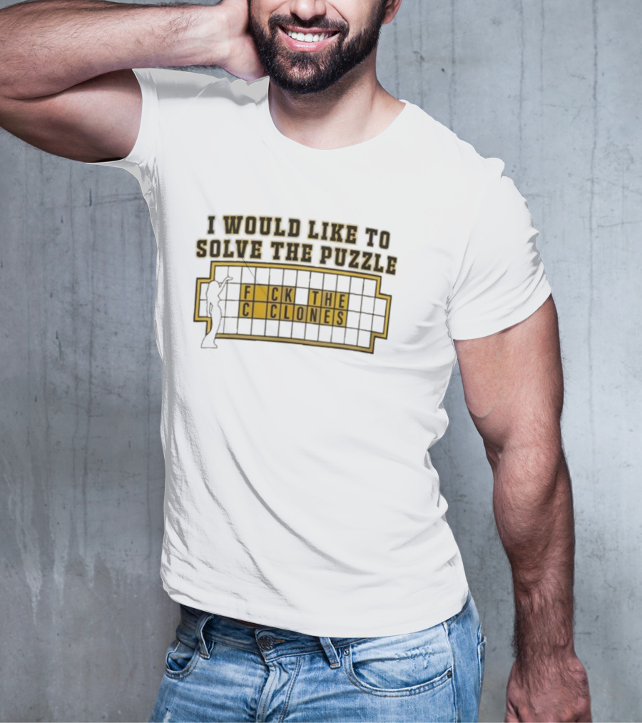 Iowa Football Rivalry Hawkeyes Solve The Puzzle Clones Joke T-Shirt