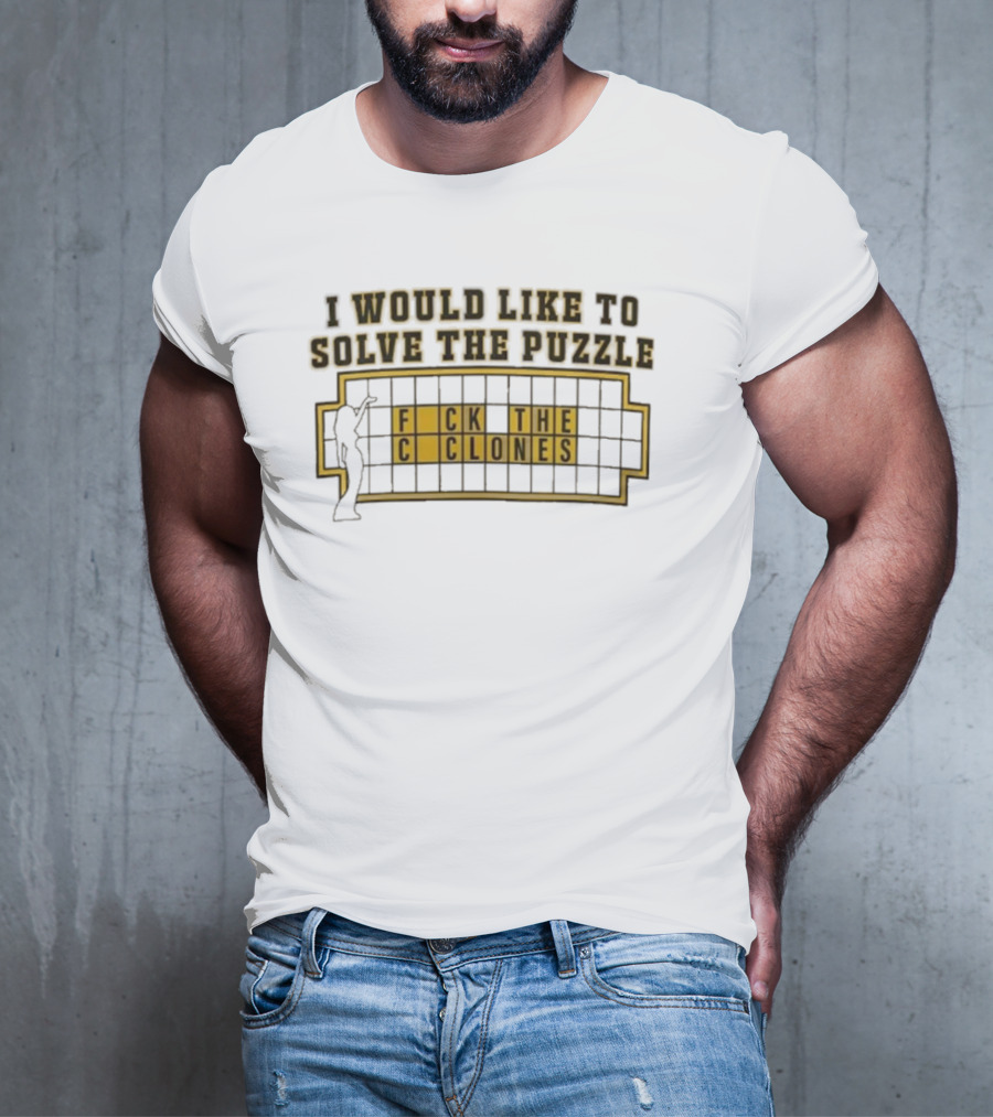 Iowa Football Rivalry Hawkeyes Solve The Puzzle Clones Joke T-Shirt