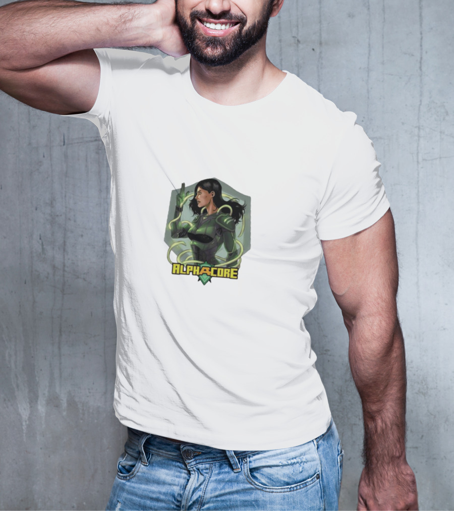 Kara Lynne Ingrid Valdez Alphacore Hero With Energy Tendrils T-Shirt