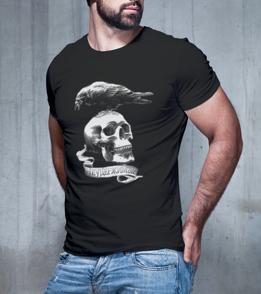 Sylvester Stallone Skull And Crow Bird The Expendables Неудержимый T-Shirt