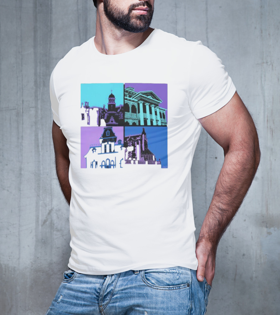 The Four Mansions Haunted Attraction Icons T-Shirt