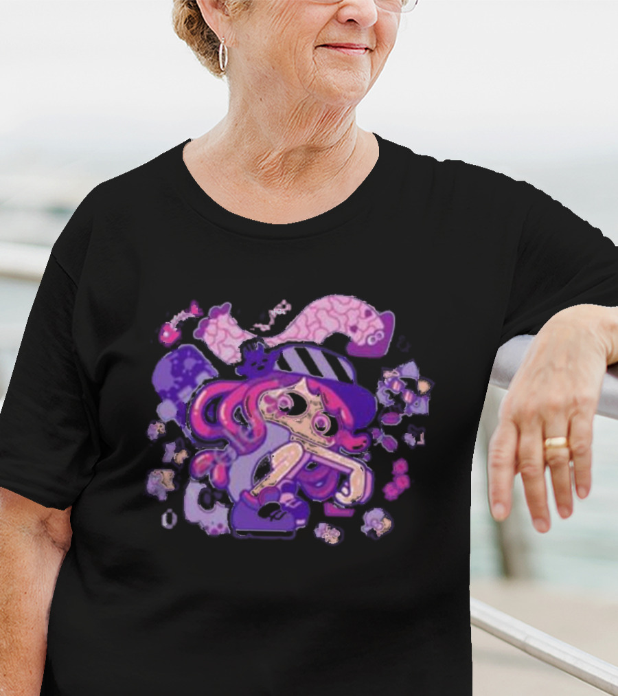 Theyetee Hotlantis Inkling Squid Girl Purple Splatoon T-Shirt