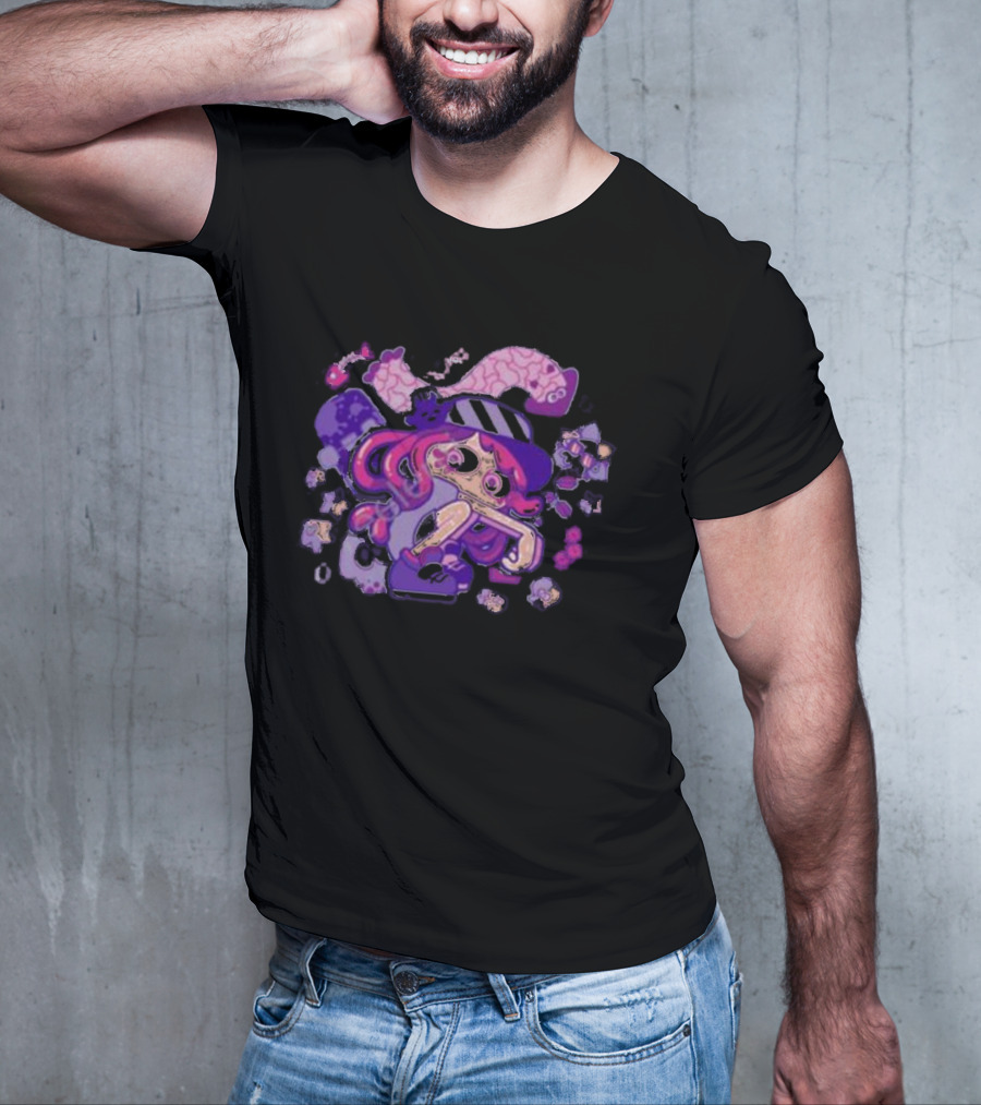 Theyetee Hotlantis Inkling Squid Girl Purple Splatoon T-Shirt
