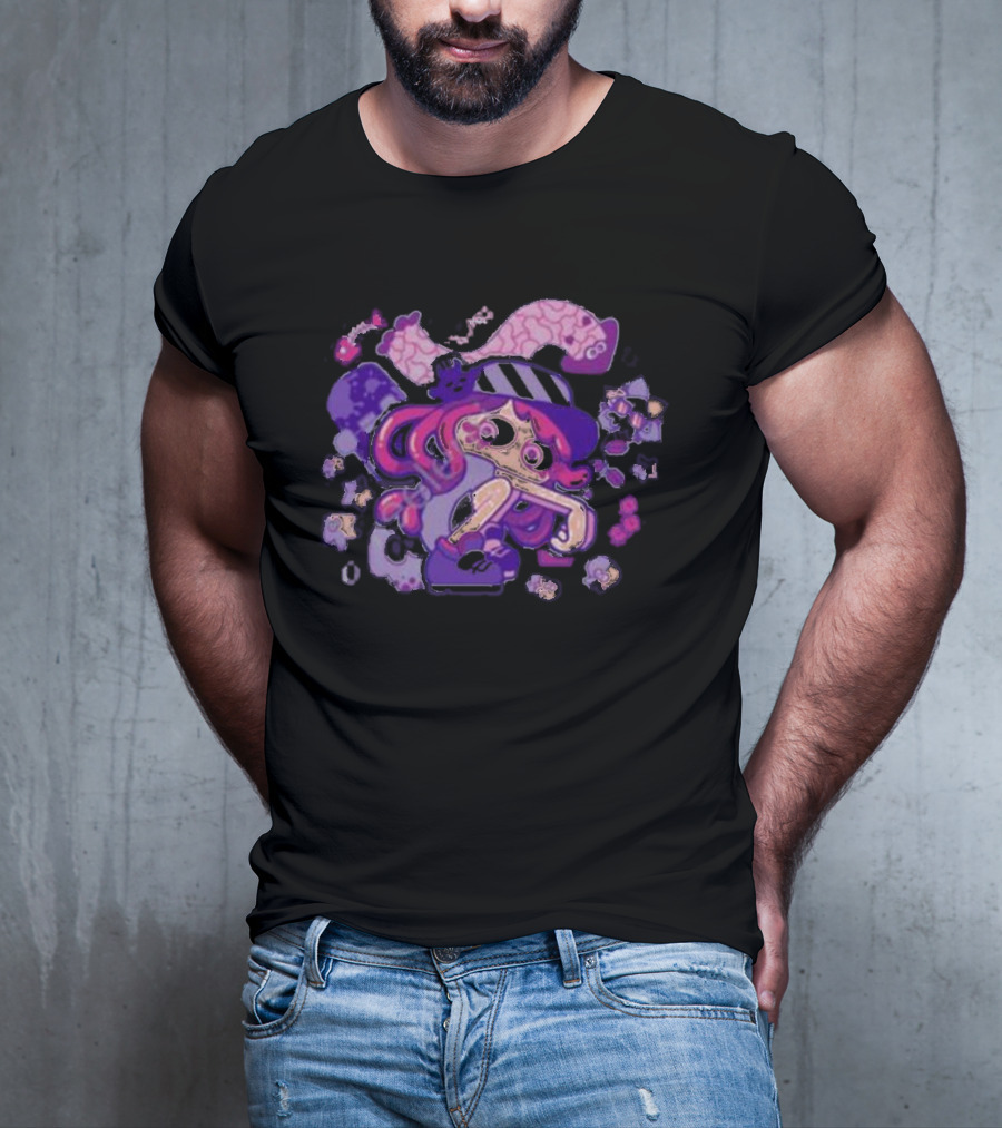 Theyetee Hotlantis Inkling Squid Girl Purple Splatoon T-Shirt