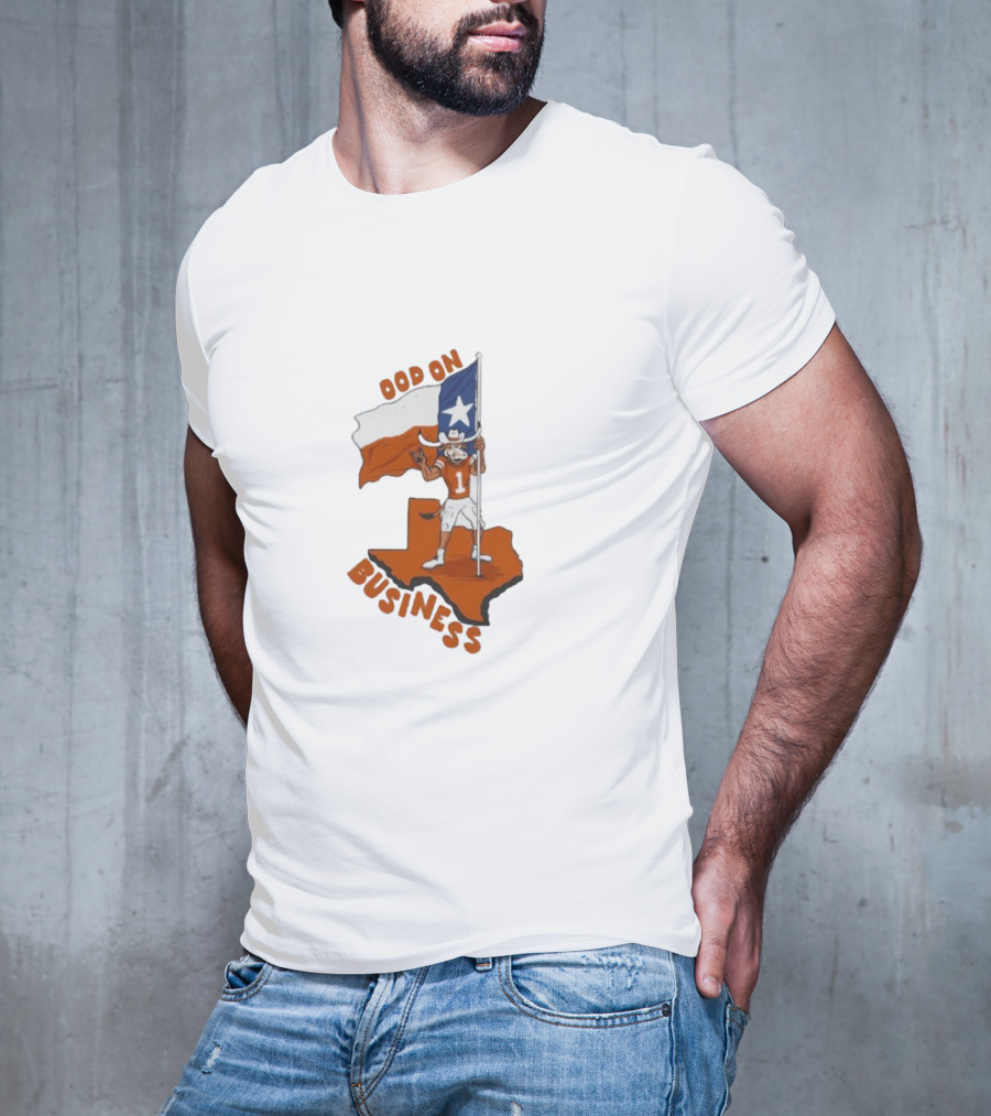 Texas Longhorn Stood On Business Texas Flag Football Player T-Shirt