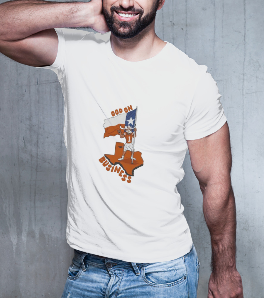 Texas Longhorn Stood On Business Texas Flag Football Player T-Shirt