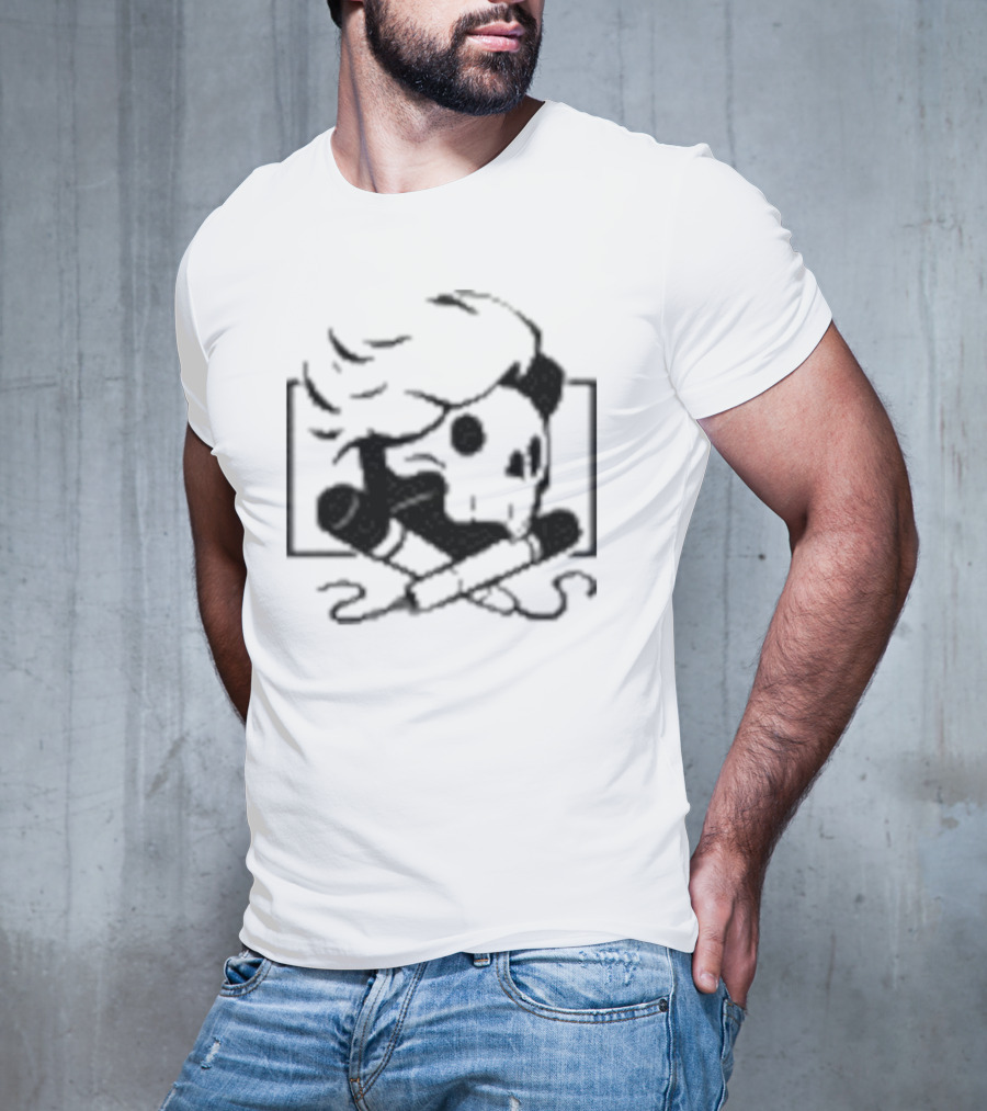 Danielrustage Skull Microphone Crossbones T-Shirt