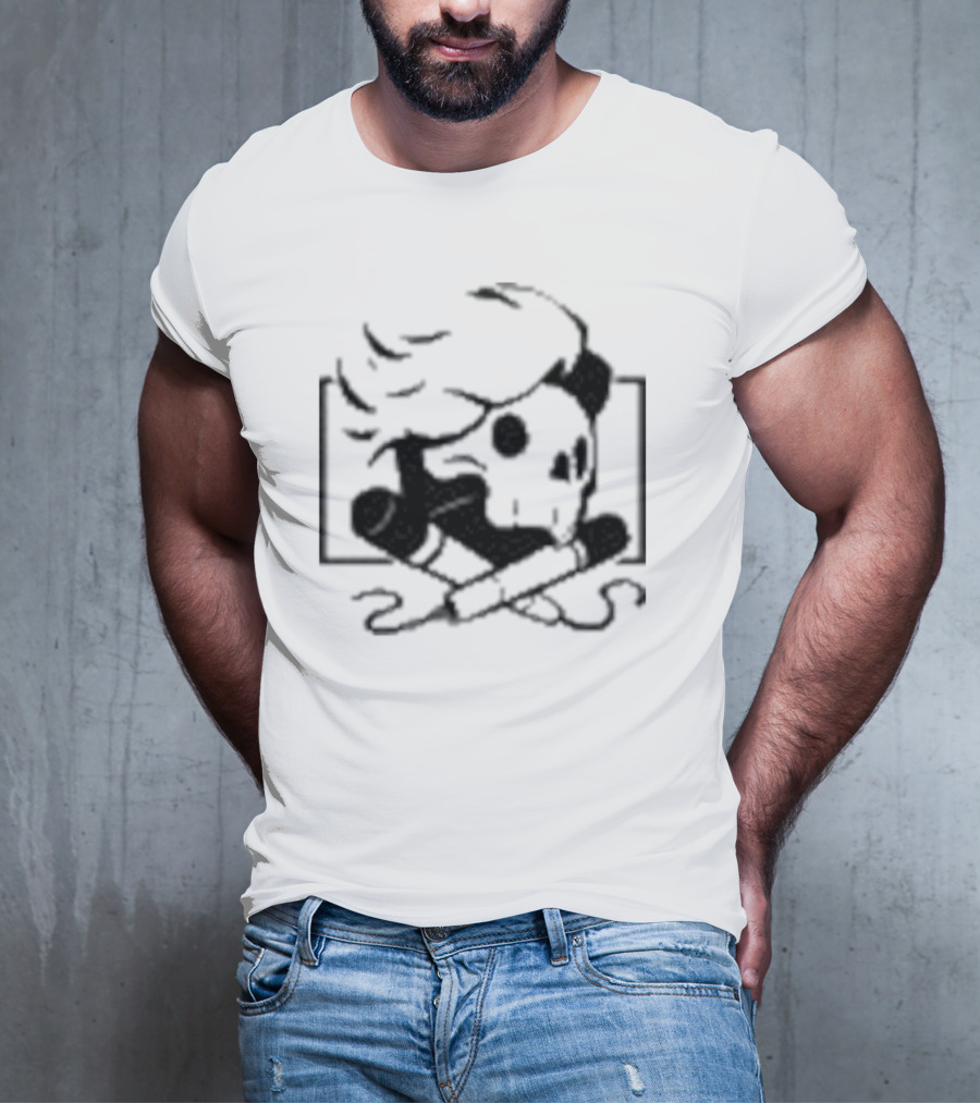 Danielrustage Skull Microphone Crossbones T-Shirt