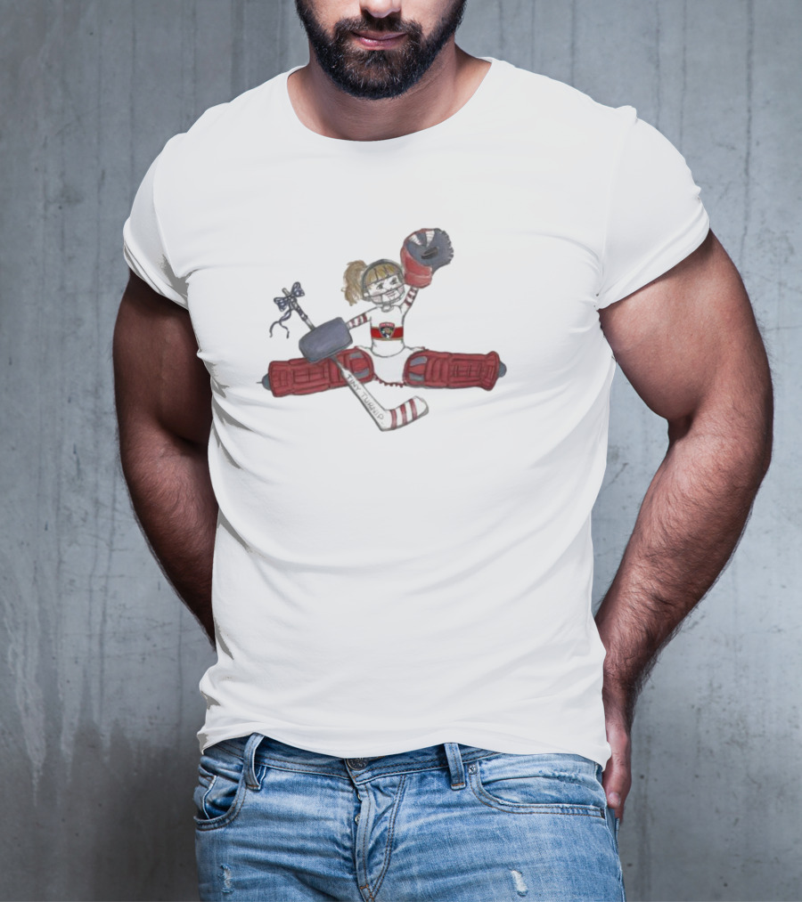 Florida Panthers Toddler Girls Goalielocks Hockey Goalie Character In Red Pads T-Shirt
