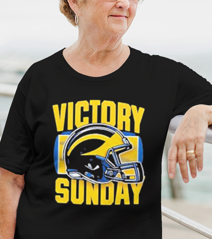 Victory Sunday Michigan Football Helmet T-Shirt