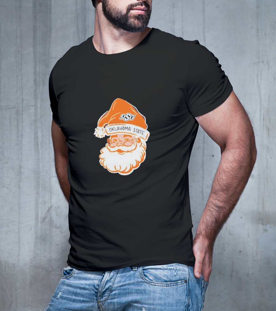 Oklahoma State Cowboys Santa Claus Christmas OSU Logo Hat T-Shirt