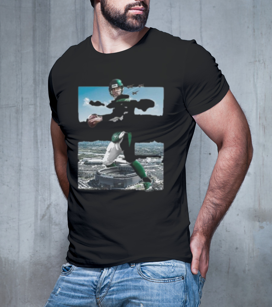 Philadelphia Eagles Mr Rogers Huge And Eagles Stadium Jets Football T-Shirt