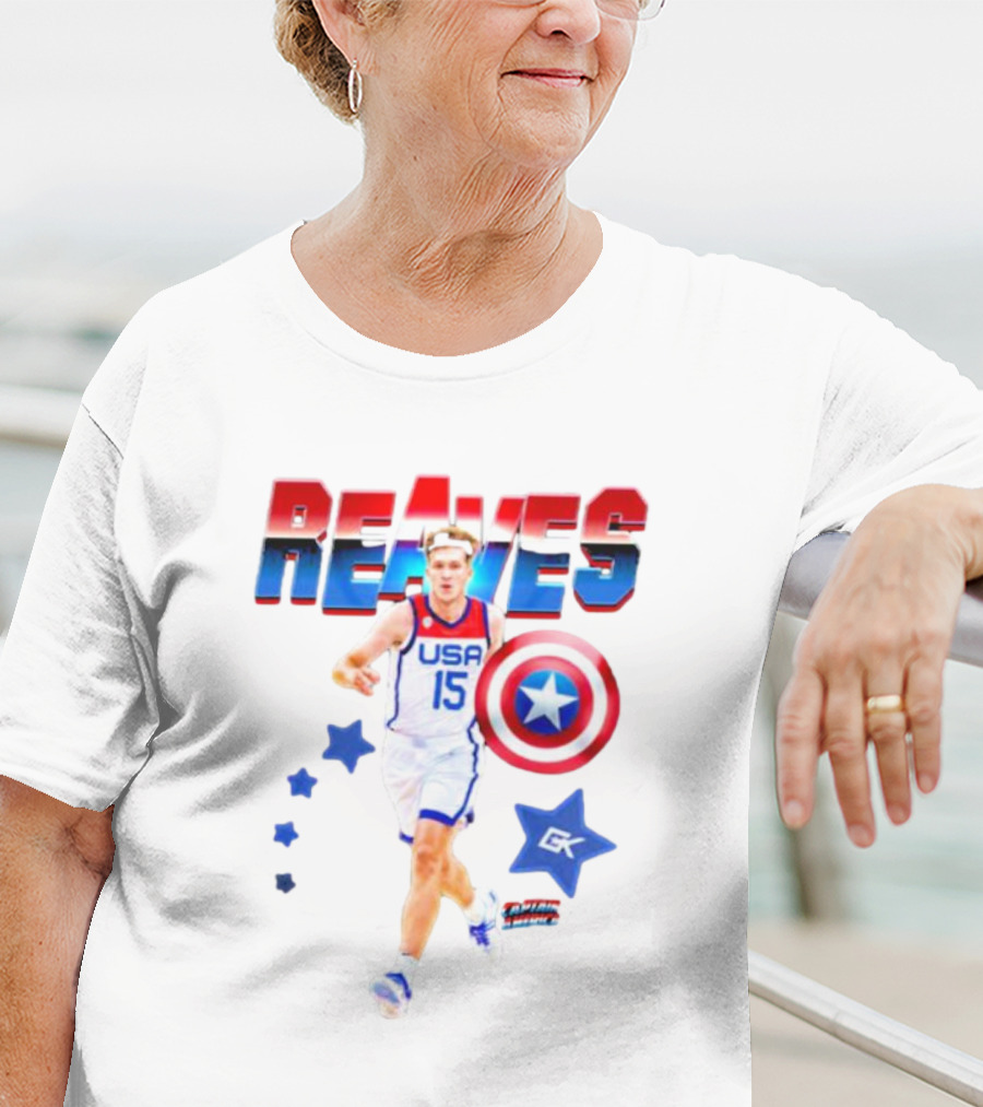 Reaves USA 15 Captain America Shield Sports Stars T-Shirt