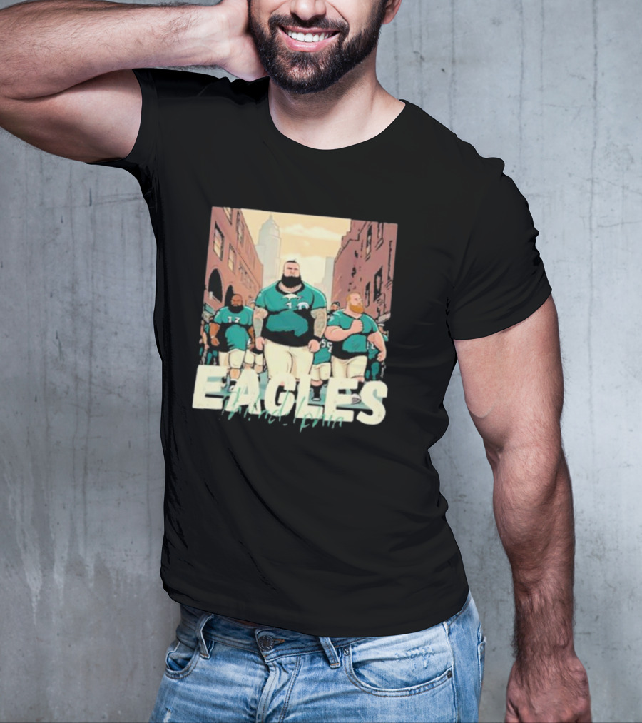 Eagles Philadelphia Players Strolling In City Streets T-Shirt