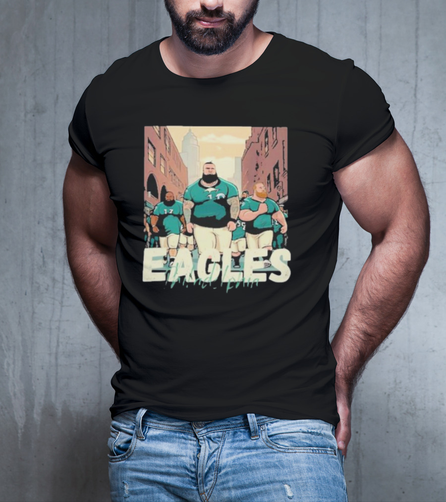 Eagles Philadelphia Players Strolling In City Streets T-Shirt