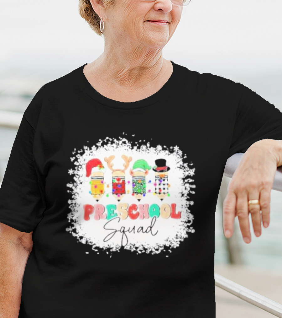 Preschool Squad Christmas Snowflake Festive Friends T-Shirt