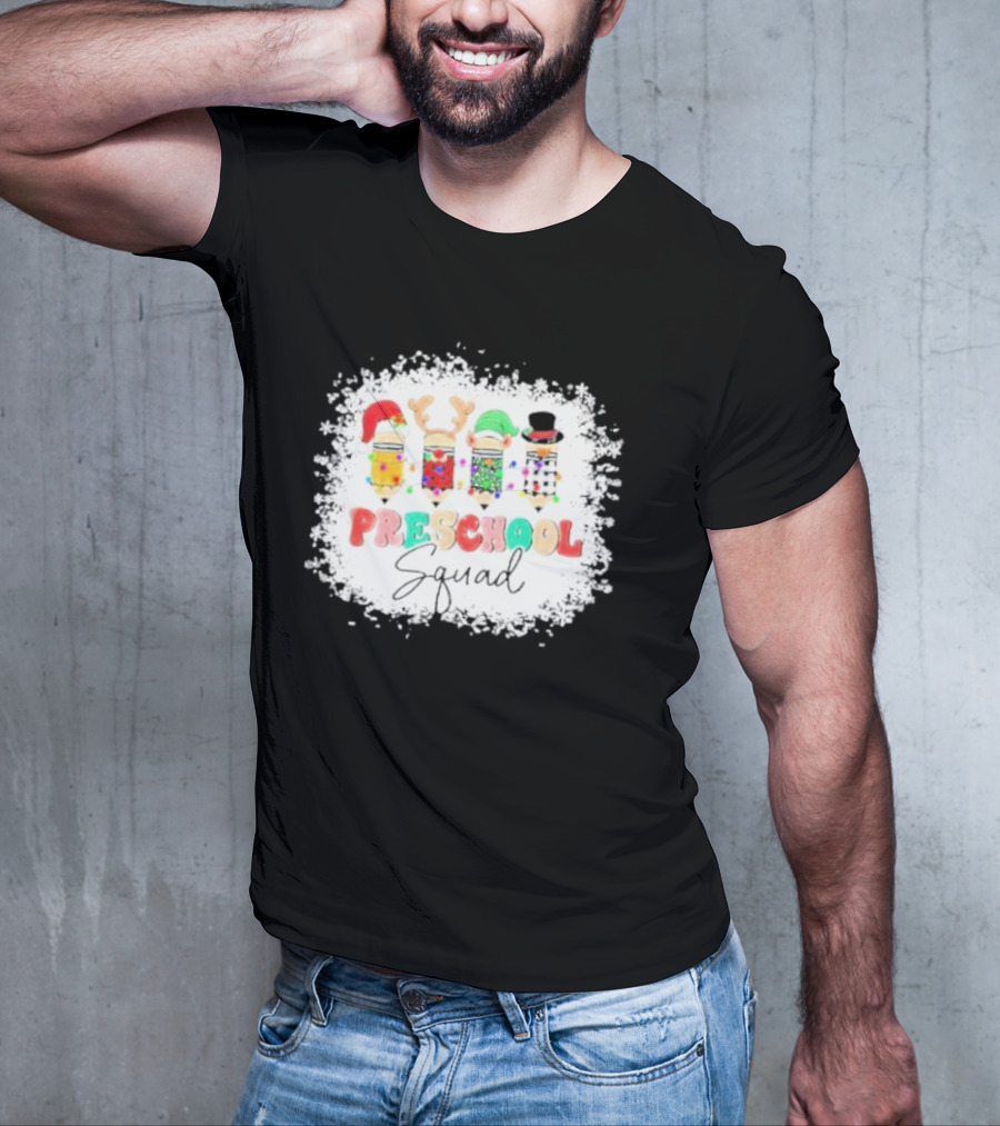 Preschool Squad Christmas Snowflake Festive Friends T-Shirt