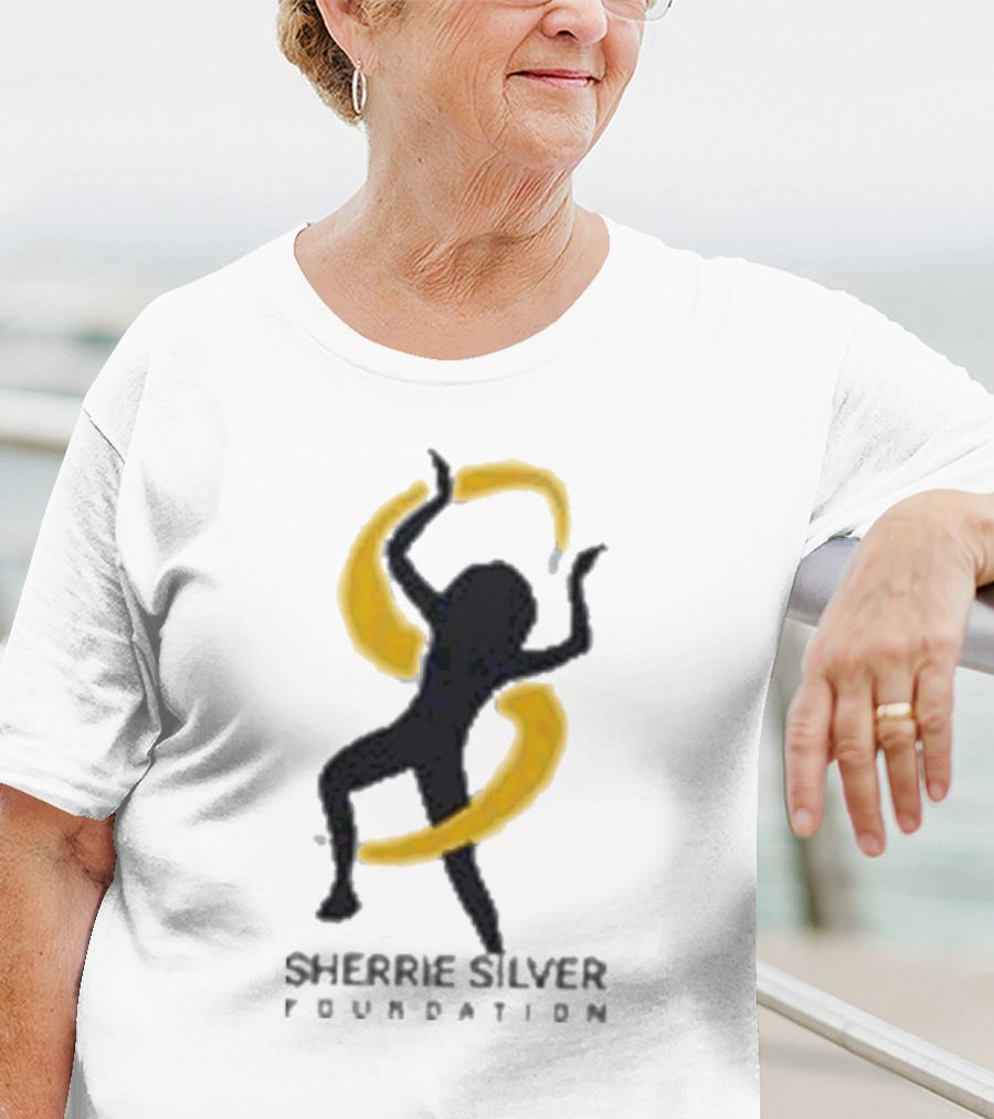 Sherrie Silver Foundation Dancing Figure With Yellow Swirls T-Shirt
