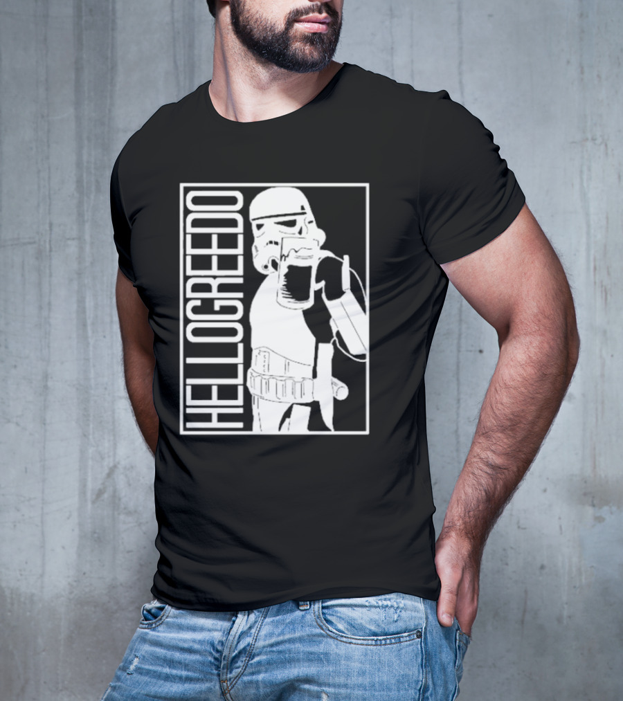 Star War HelloGreedo Stormtrooper Drinking Scene T-Shirt