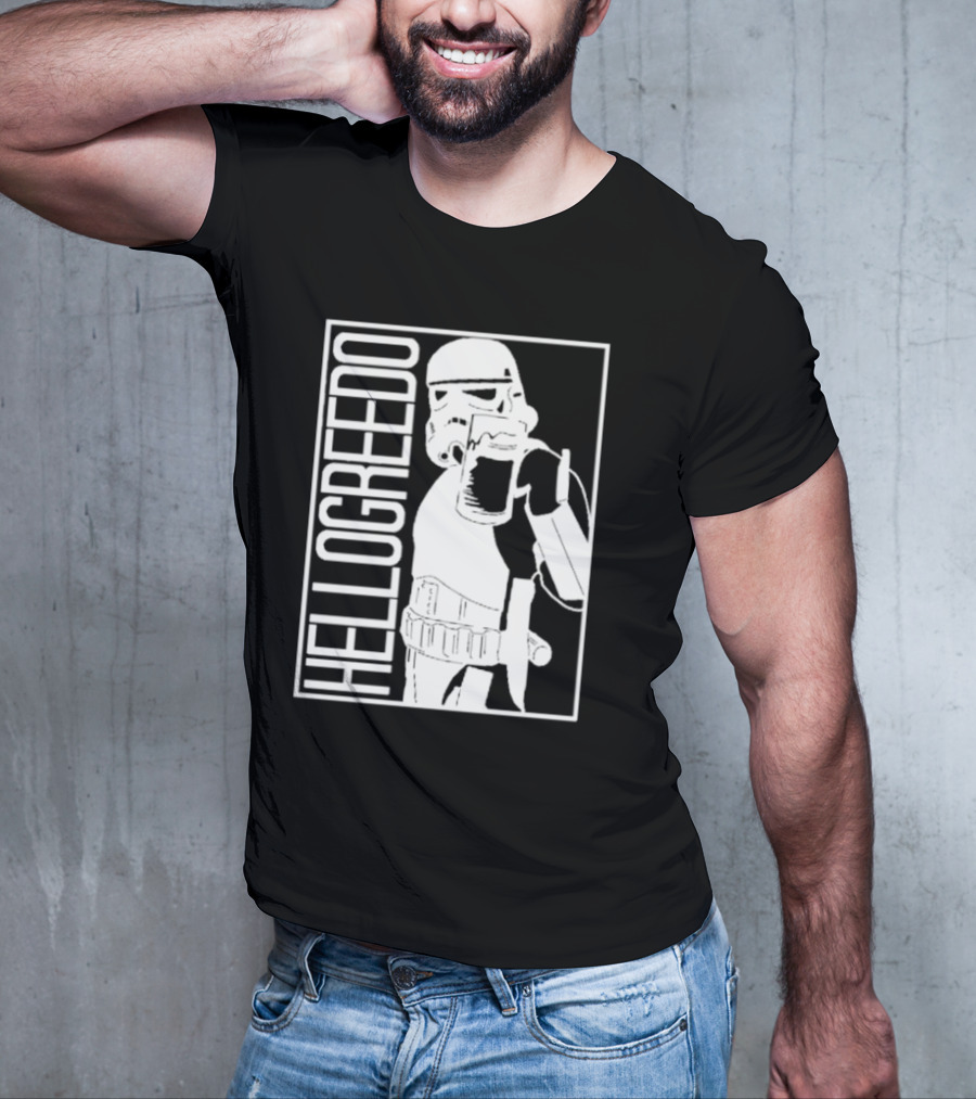 Star War HelloGreedo Stormtrooper Drinking Scene T-Shirt
