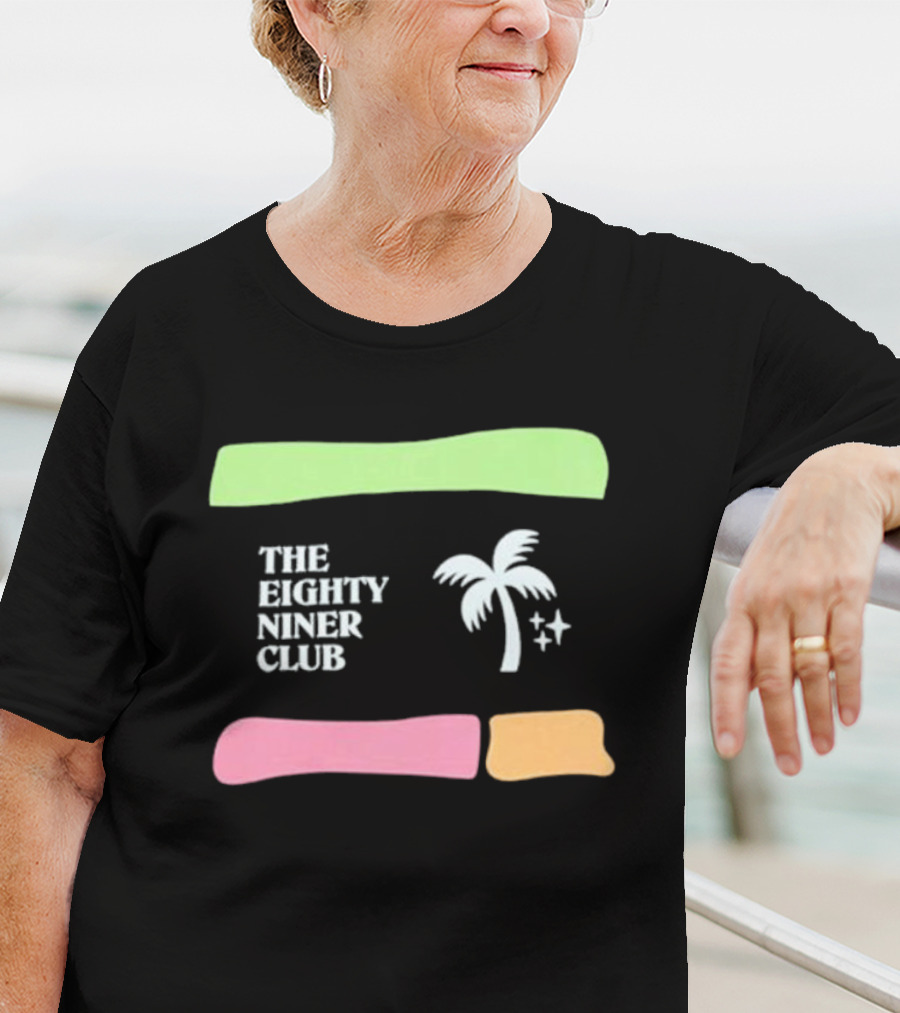 The Eighty Niner Club Palm Tree Stars Retro Stripes T-Shirt