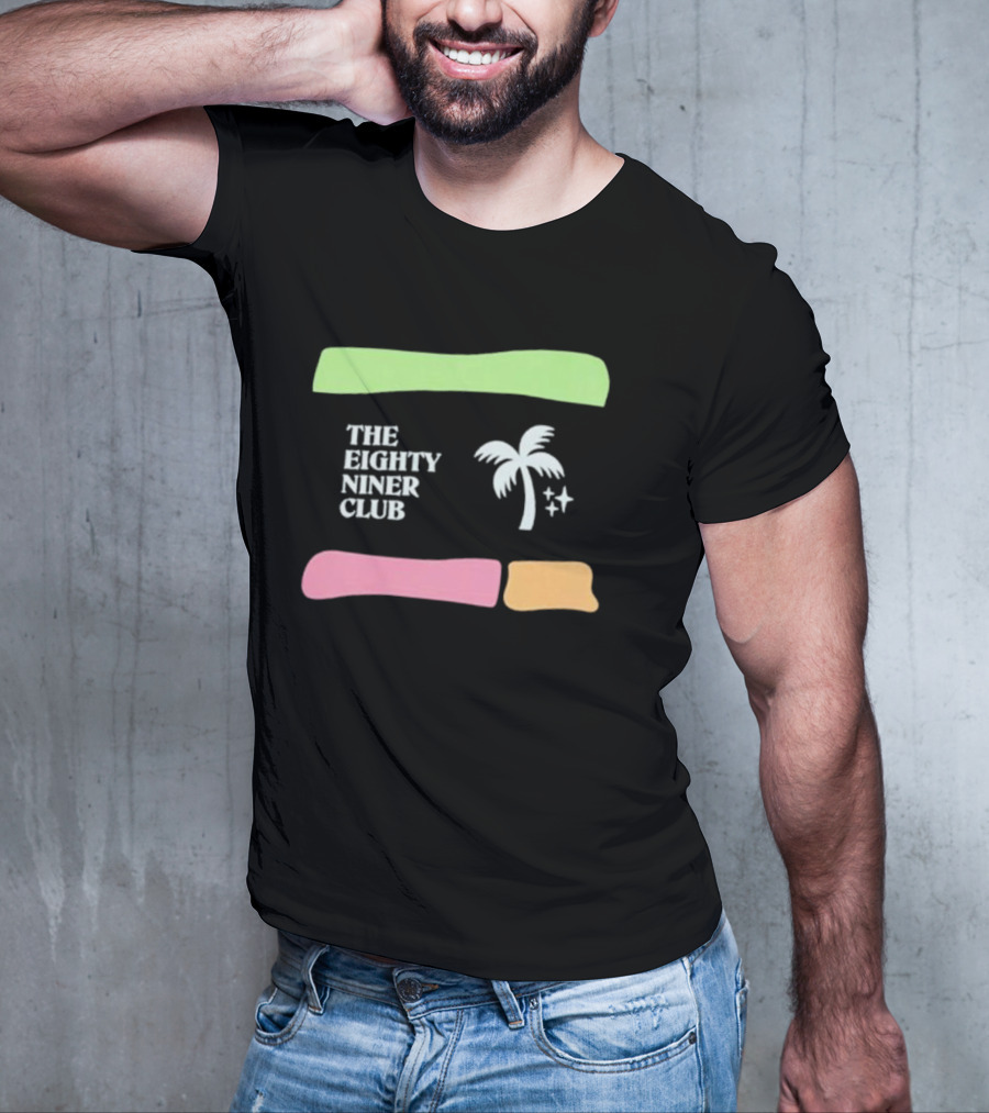 The Eighty Niner Club Palm Tree Stars Retro Stripes T-Shirt