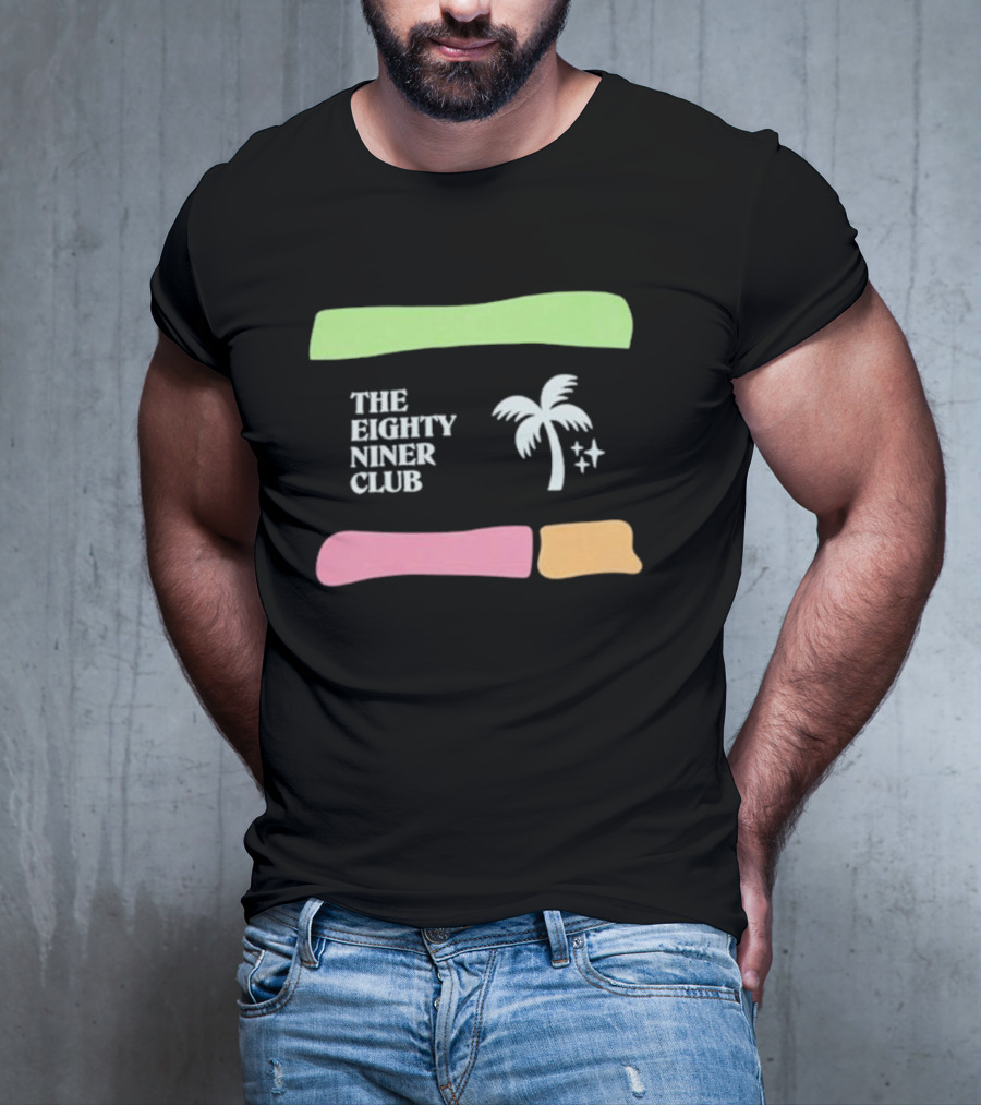 The Eighty Niner Club Palm Tree Stars Retro Stripes T-Shirt