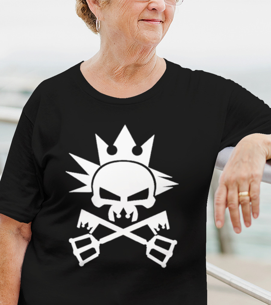 Kingdom Hearts Yozora Emblem Skull Crown Crossed Keyblades T-Shirt