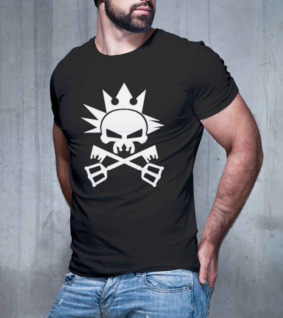 Kingdom Hearts Yozora Emblem Skull Crown Crossed Keyblades T-Shirt