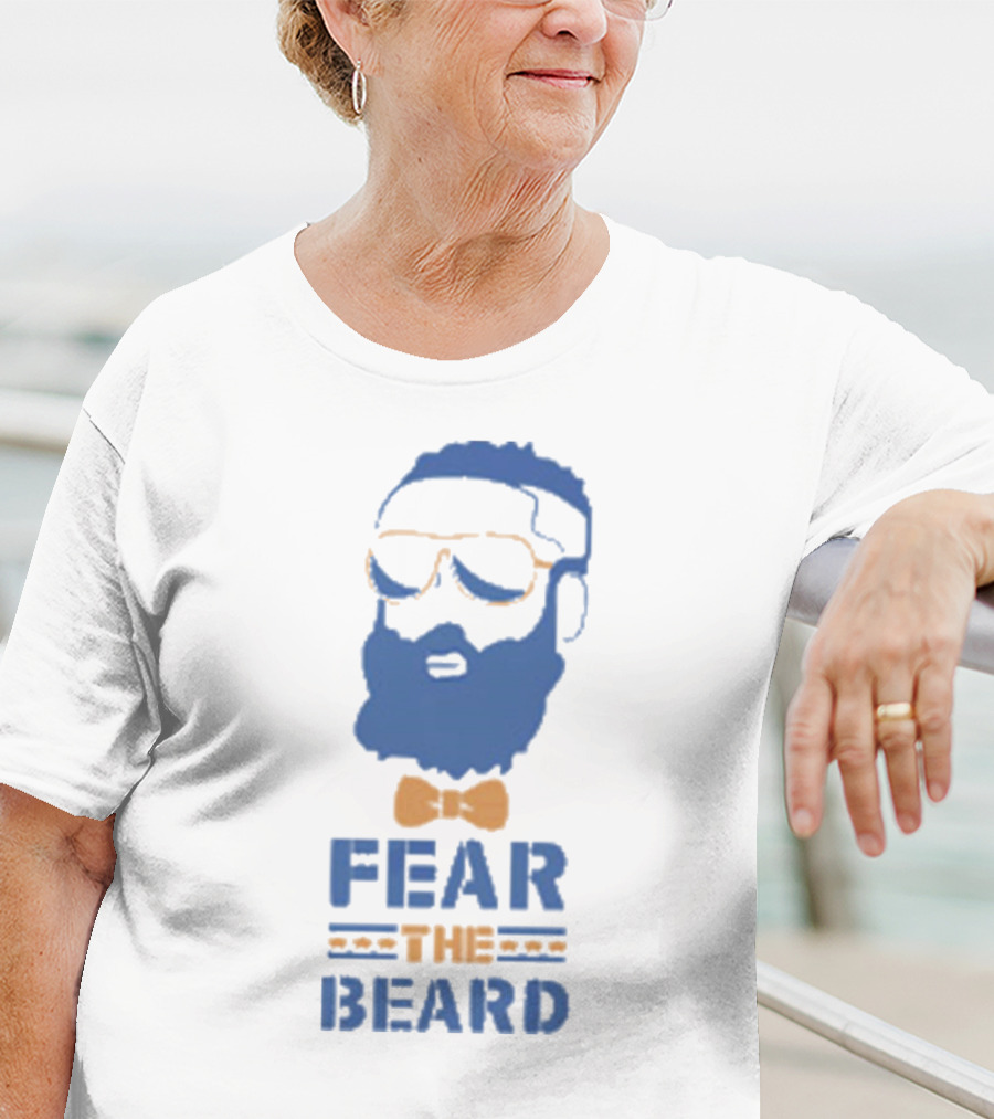 James Harden Fear The Beard Blue Orange Bowtie Sunglasses T-Shirt