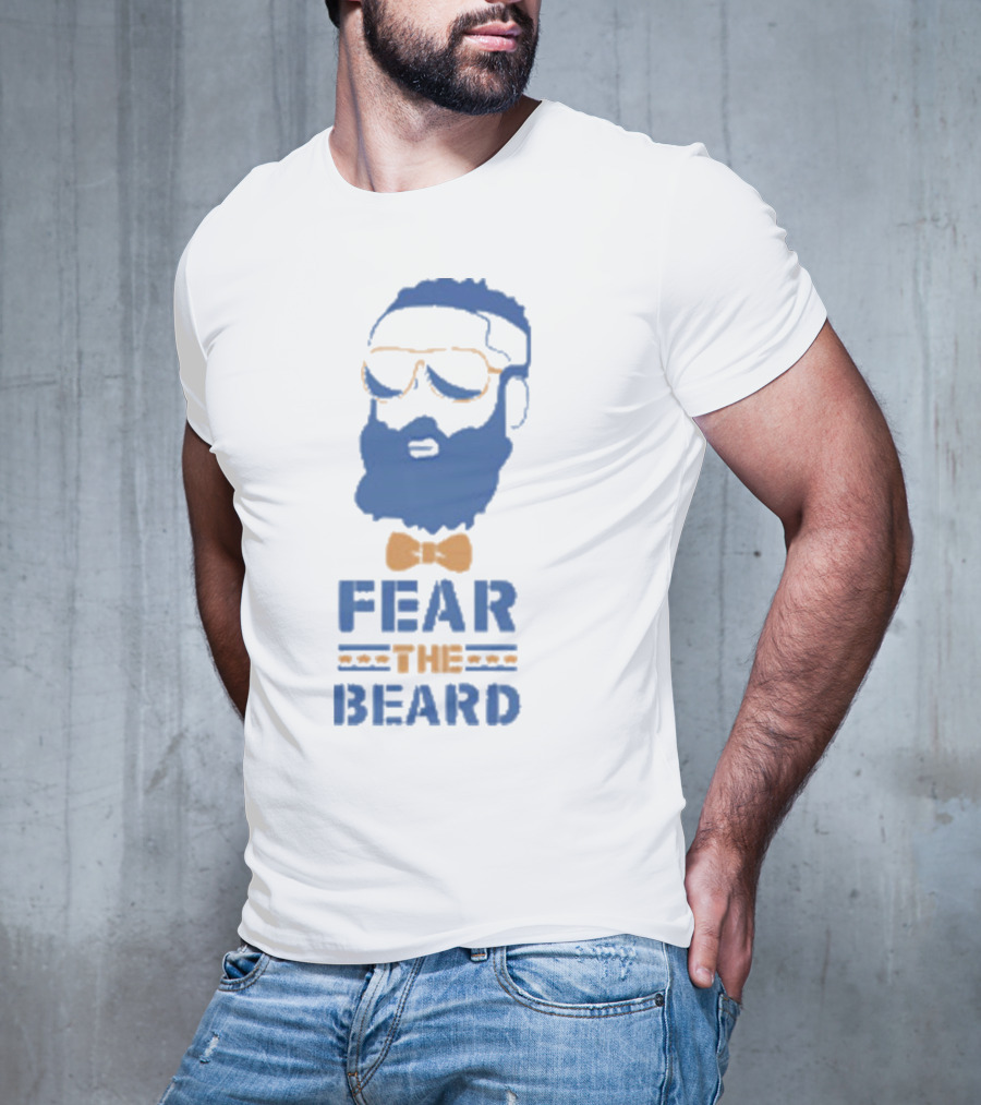 James Harden Fear The Beard Blue Orange Bowtie Sunglasses T-Shirt
