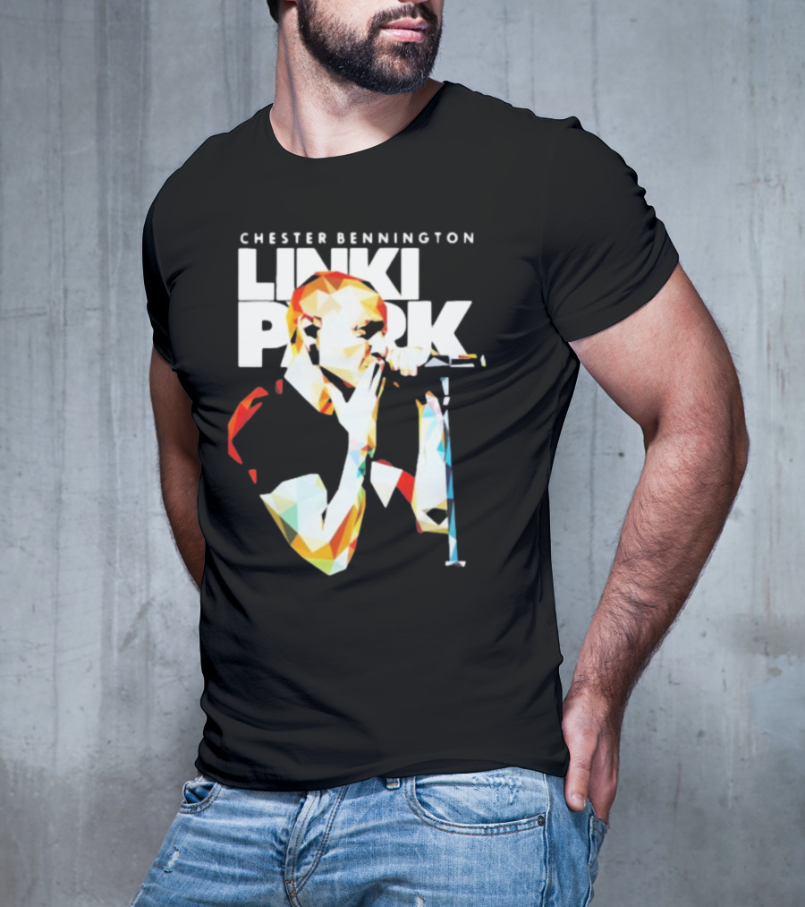 Chester Bennington Linkin Park Poly Art Mic Performance T-Shirt