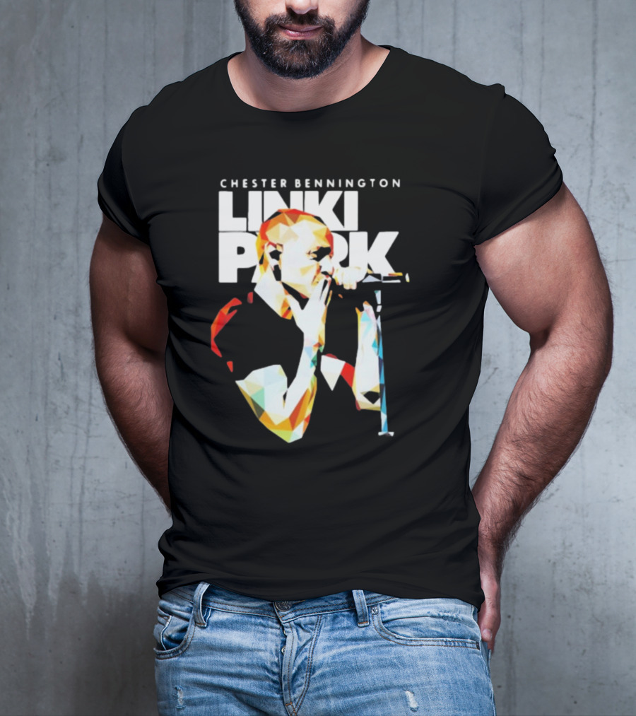 Chester Bennington Linkin Park Poly Art Mic Performance T-Shirt