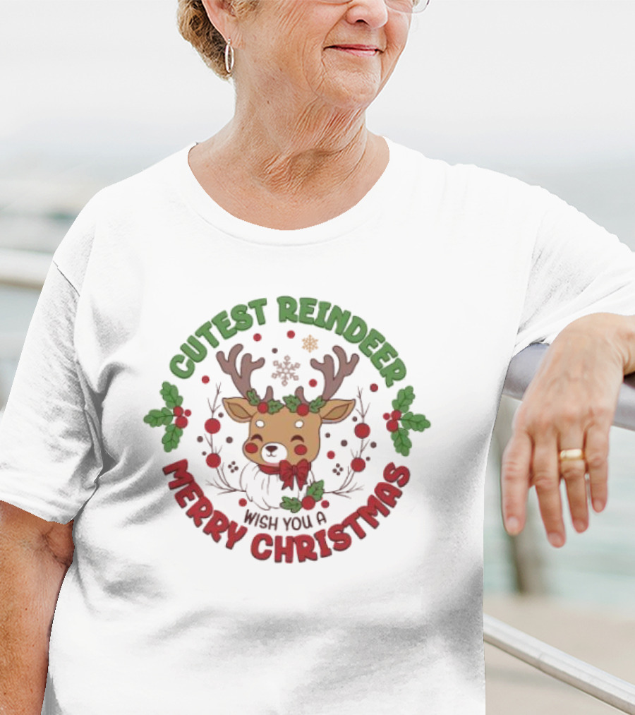 Cutest Reindeer Merry Christmas Wish You A T-Shirt