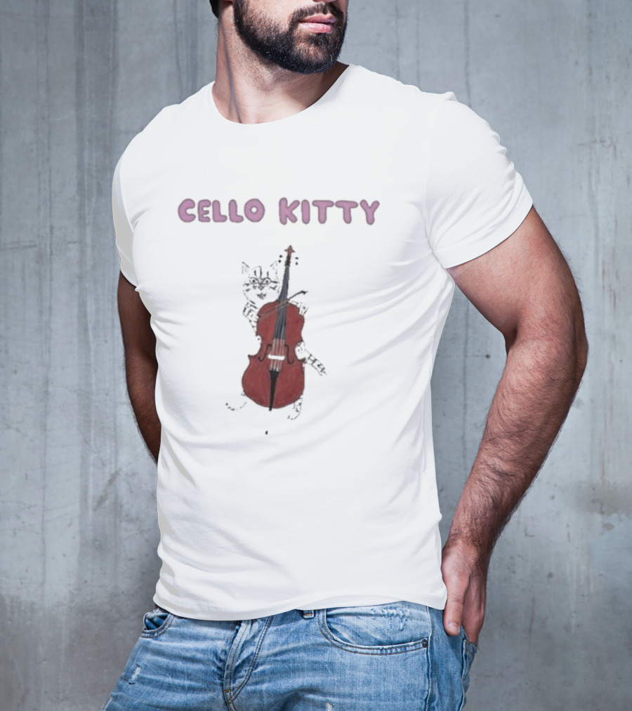 Cello Kitty Cat With Red Cello T-Shirt
