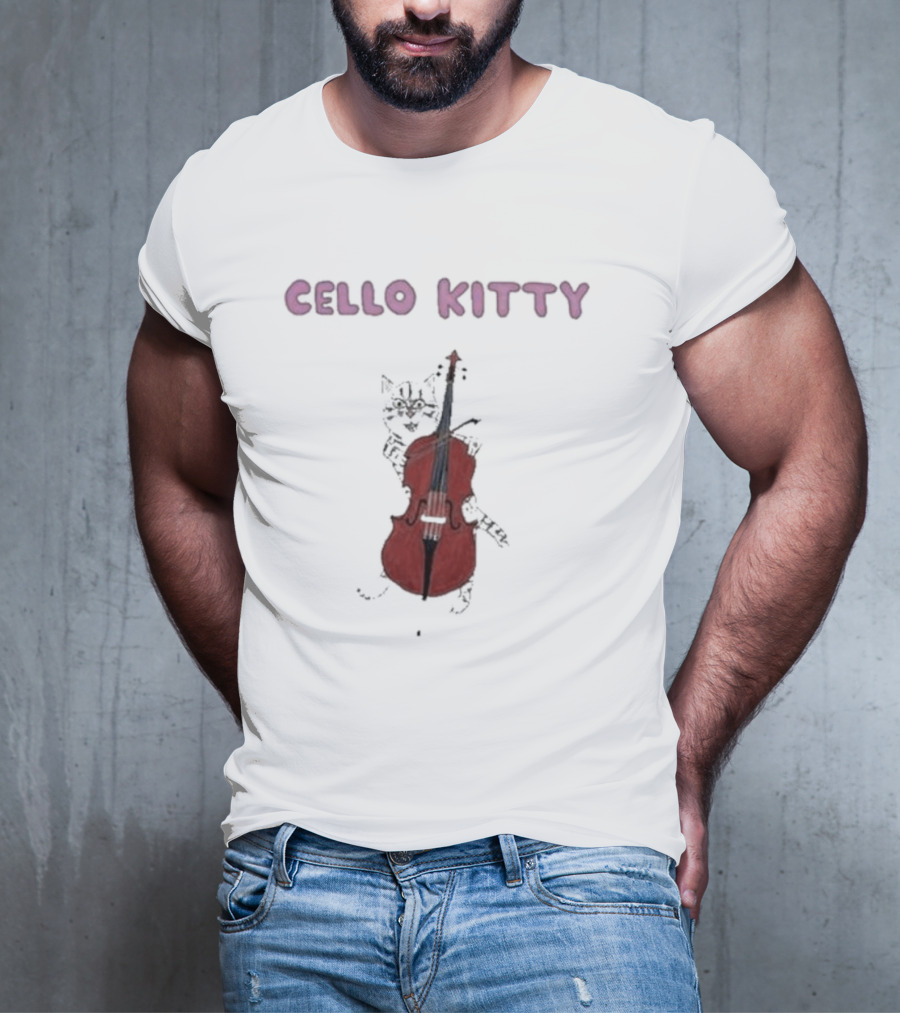 Cello Kitty Cat With Red Cello T-Shirt