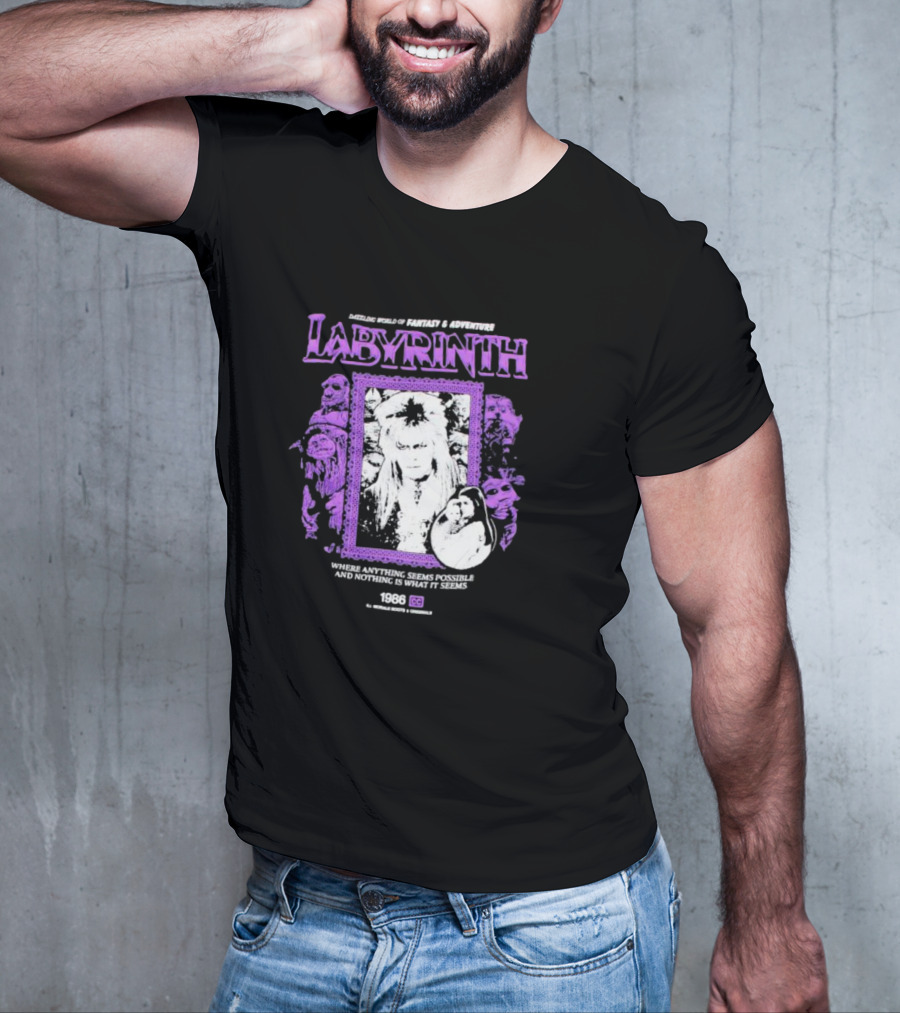 Dazzling World Of Fantasy And Adventure Labyrinth 1986 Where Anything Seems Possible And Nothing Is What It Seems T-Shirt