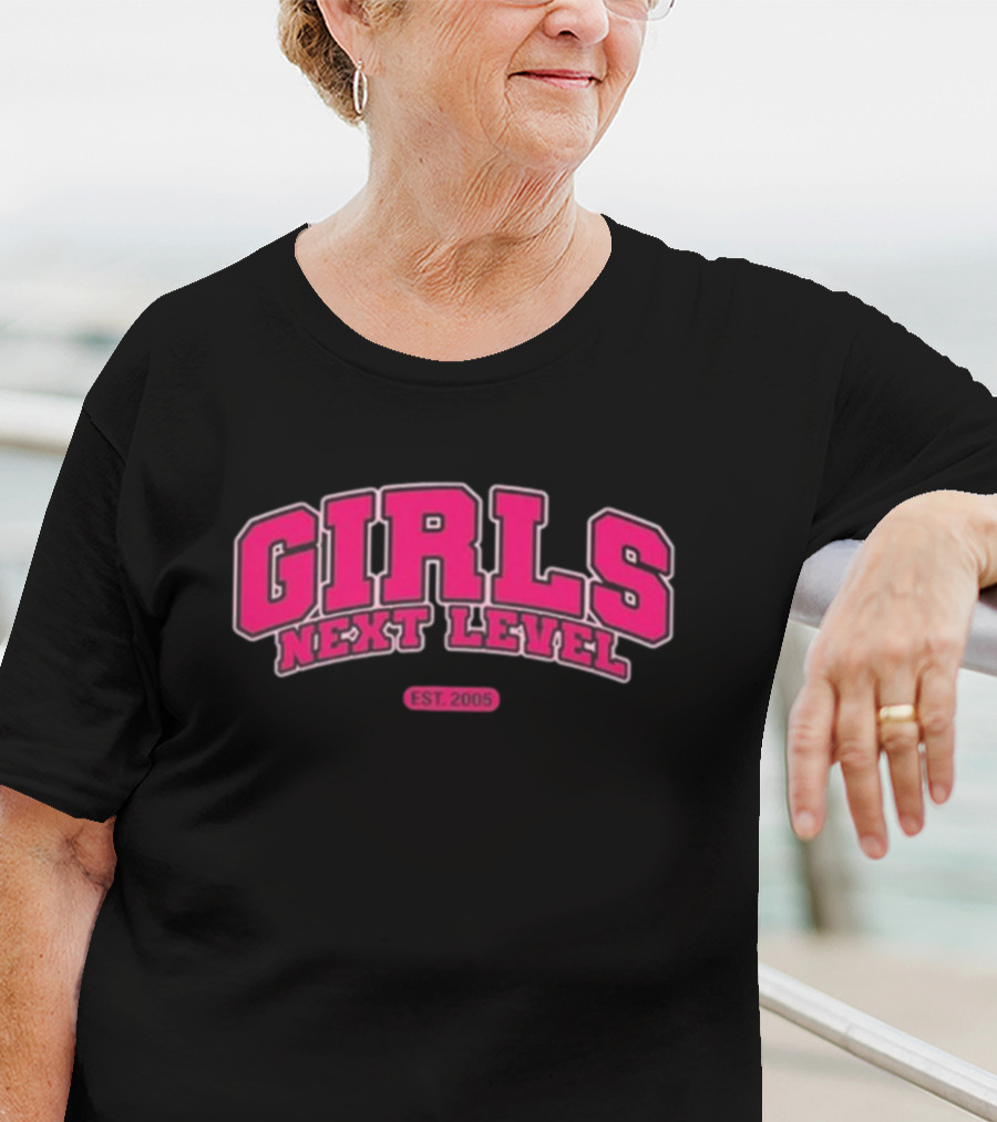 GIRLS NEXT LEVEL EST 2005 Pink Bold College T-Shirt