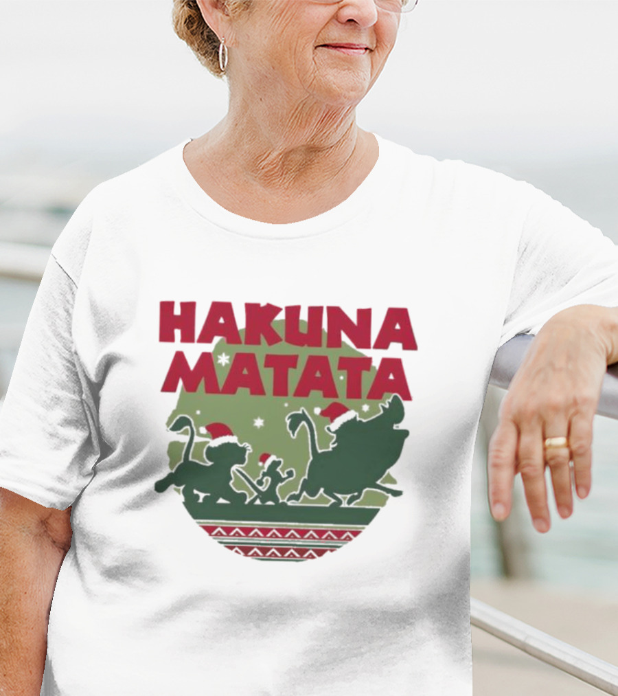 Hakuna Matata Disney Christmas The Lion King Holiday Festive Edition T-Shirt