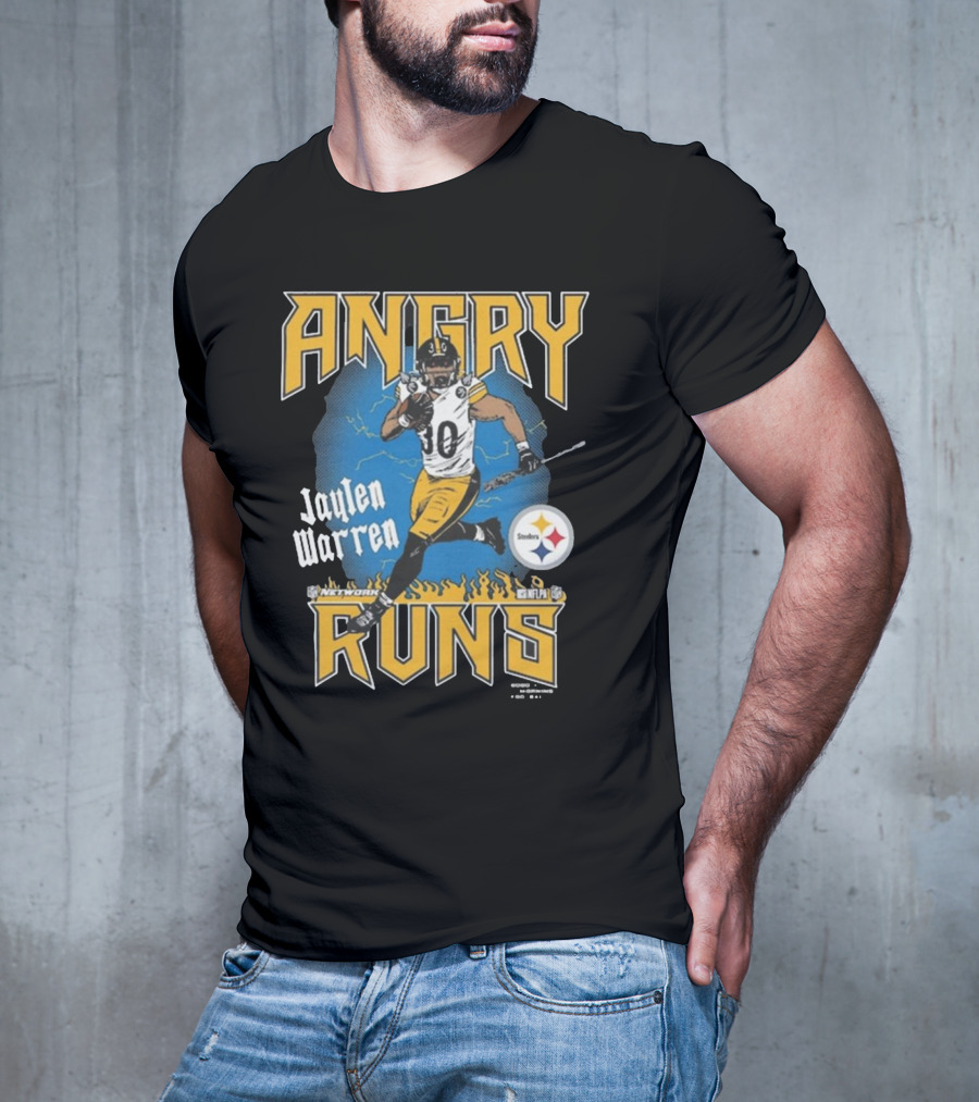 Jaylen Warren Angry Runs NFL Network Steelers T-Shirt