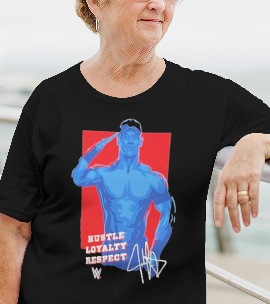 WWE John Cena Hustle Loyalty Respect Salute Signature T-Shirt