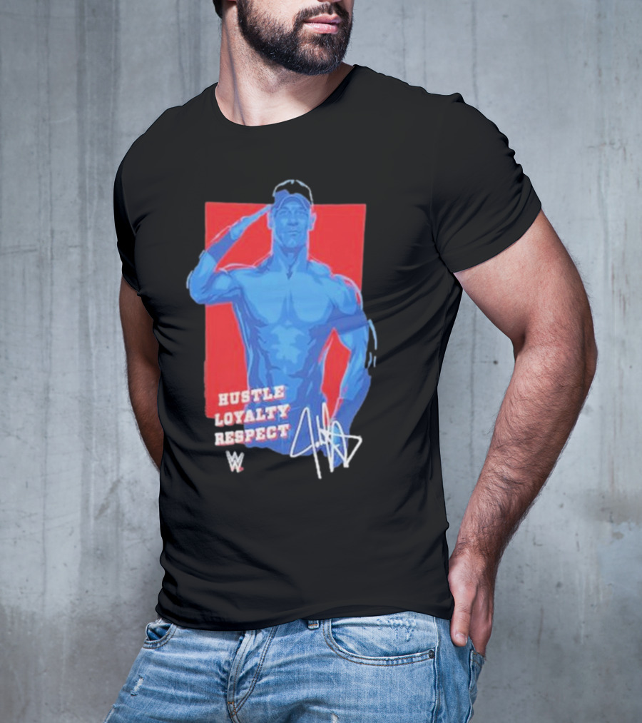 WWE John Cena Hustle Loyalty Respect Salute Signature T-Shirt