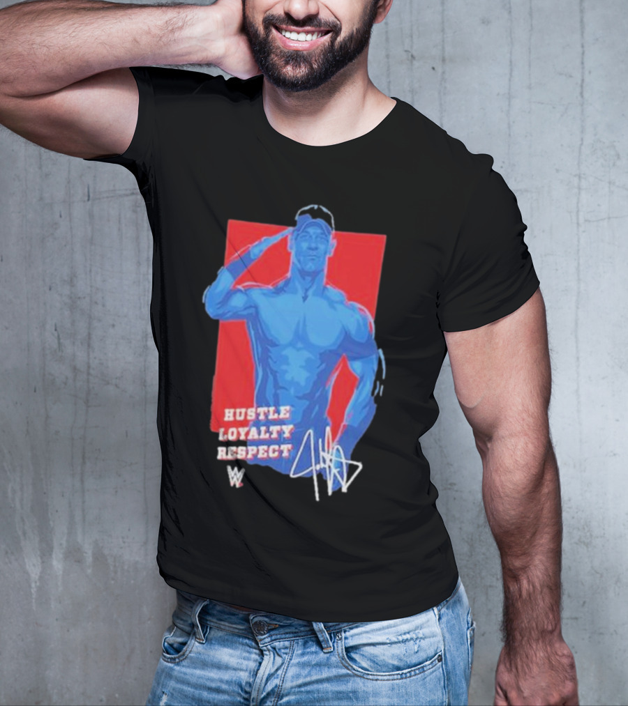 WWE John Cena Hustle Loyalty Respect Salute Signature T-Shirt