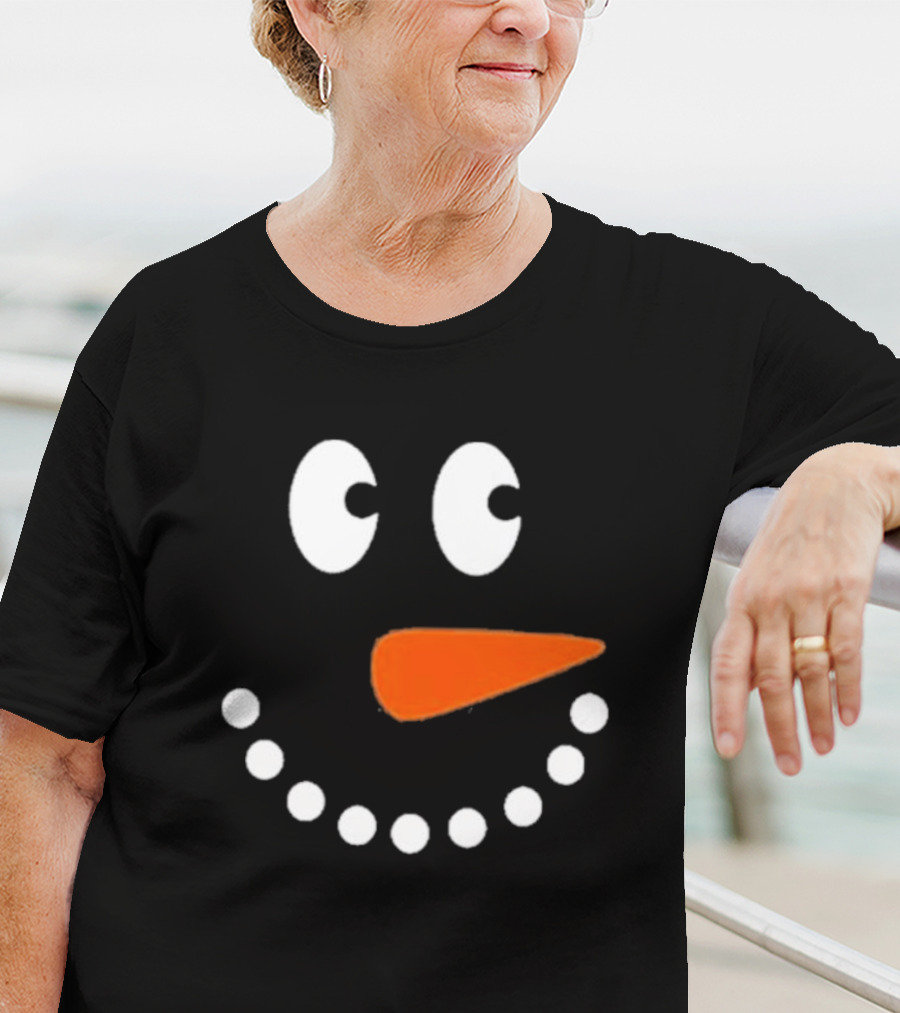 Joyful Snowman Face Christmas Holiday T-Shirt