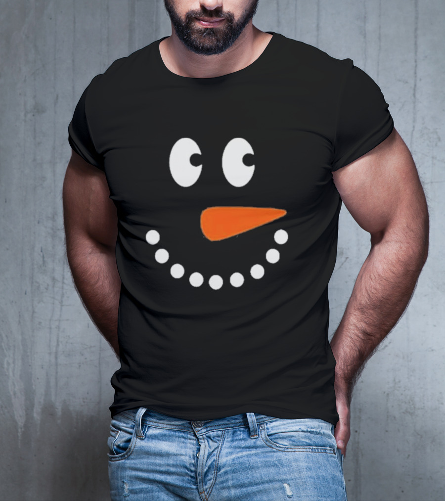 Joyful Snowman Face Christmas Holiday T-Shirt