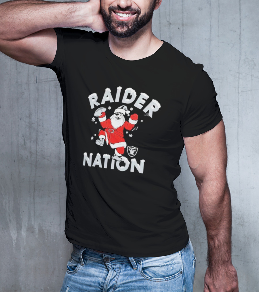Raider Nation Santa Holiday Las Vegas Raiders Homage Tri-blend T-Shirt