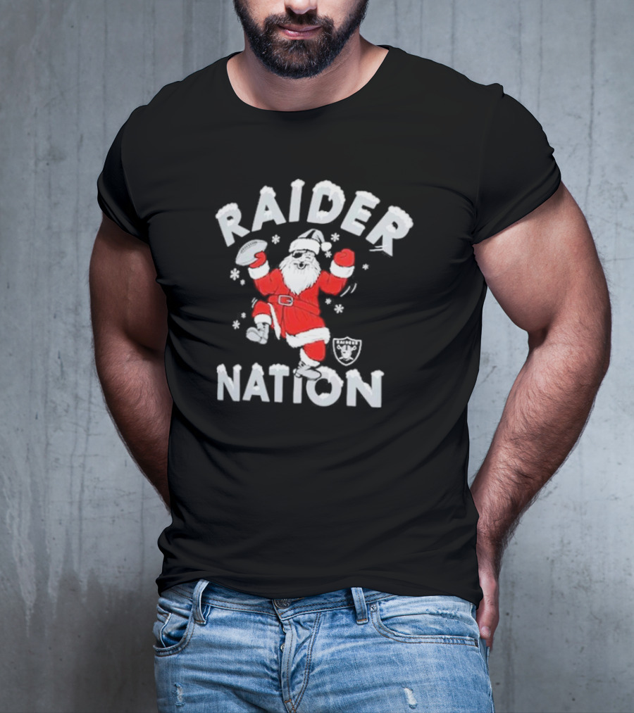 Raider Nation Santa Holiday Las Vegas Raiders Homage Tri-blend T-Shirt