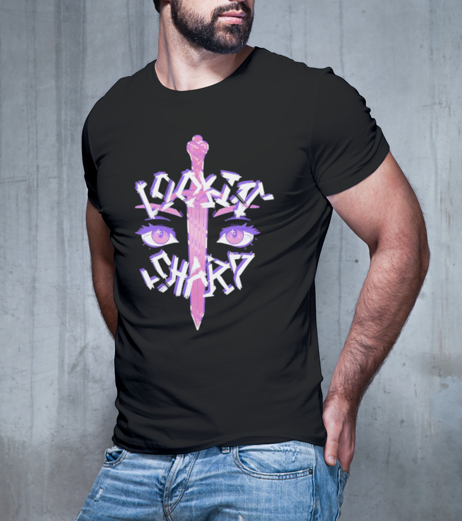 Lookin’ Sharp Kitty-Knife Eyes And Sword T-Shirt
