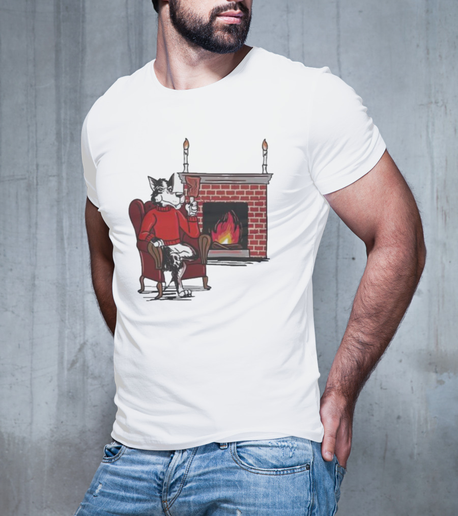 Ncs Fireplace Cozy Winter Wolf By The Hearth T-Shirt